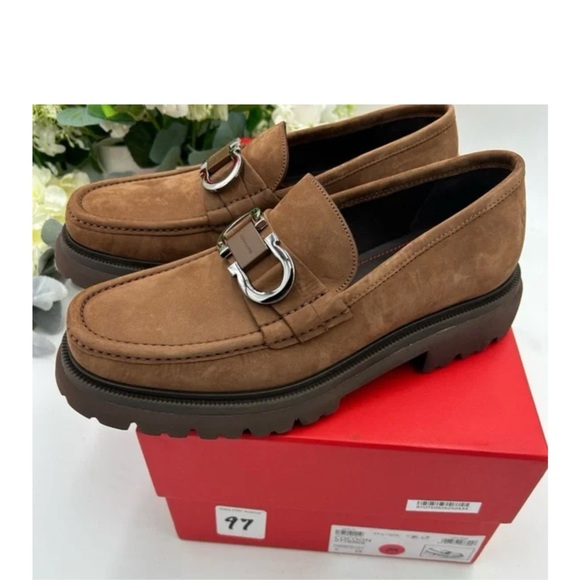 Salvatore Ferragamo COCOON suede lug sole loafers size 7EE made in Ital - Picture 7 of 7